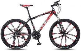 HUAQINEI Bike HUAQINEI Mountain Bikes, 24 inch bicycle mountain bike adult variable speed light bicycle ten wheels Alloy frame with Disc Brakes (Color : Black red, Size : 24 speed)