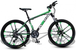 HUAQINEI Bike HUAQINEI Mountain Bikes, 24 inch mountain bike adult men and women variable speed mobility bicycle ten wheels Alloy frame with Disc Brakes (Color : Dark green, Size : 27 speed)