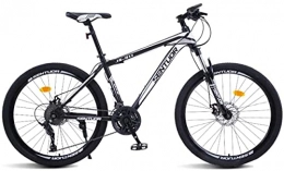 HUAQINEI Mountain Bike HUAQINEI Mountain Bikes, 24 inch mountain bike cross-country variable speed racing light bicycle 40 wheels Alloy frame with Disc Brakes (Color : Black and white, Size : 30 speed)