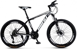 HUAQINEI Mountain Bike HUAQINEI Mountain Bikes, 26 inch male and female adult variable speed mountain bike racing spoke wheel bicycle Alloy frame with Disc Brakes (Color : Black and white, Size : 27 speed)