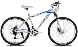 HUAQINEI Mountain Bike HUAQINEI Mountain Bikes, 26 inch mountain bike adult male and female variable speed bicycle spoke wheel Alloy frame with Disc Brakes (Color : White blue, Size : 21 speed)