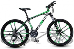 HUAQINEI Bike HUAQINEI Mountain Bikes, 26 inch mountain bike adult men and women variable speed transportation bicycle ten wheels Alloy frame with Disc Brakes (Color : Dark green, Size : 21 speed)