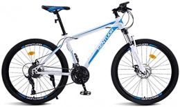 HUAQINEI Mountain Bike HUAQINEI Mountain Bikes, 26 inch mountain bike cross-country variable speed racing light bicycle 40 wheels Alloy frame with Disc Brakes (Color : White blue, Size : 30 speed)