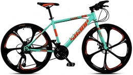 HUAQINEI Mountain Bike HUAQINEI Mountain Bikes, 26 inch mountain bike male and female adult ultra-light variable speed bicycle six wheels Alloy frame with Disc Brakes (Color : Green, Size : 30 speed)