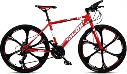 HUAQINEI Mountain Bike HUAQINEI Mountain Bikes, 26 inch mountain bike male and female adult ultralight variable speed bicycle six-wheel Alloy frame with Disc Brakes (Color : Red, Size : 27 speed)