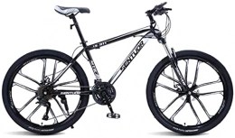 HUAQINEI Mountain Bike HUAQINEI Mountain Bikes, 26 inch mountain bike off-road variable speed racing light bicycle tri- Alloy frame with Disc Brakes (Color : Black and white, Size : 27 speed)