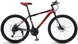 HUAQINEI Mountain Bike HUAQINEI Mountain Bikes, 26 inch spoke wheel for mountain bike off-road variable speed racing light bicycle Alloy frame with Disc Brakes (Color : Black red, Size : 24 speed)