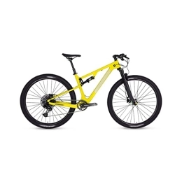 IEASE Bike IEASEzxc Bicycle Bicycle Full Suspension Carbon Fiber Mountain Bike Disc Brake Cross Country Mountain Bike (Color : Yellow, Size : Small)