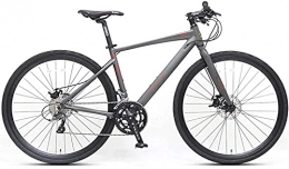 JIAWYJ Mountain Bike JIAWYJ YANGHAO-Adult mountain bike- Adult road bike, 16 speed racing bike student, lightweight aluminum road bikes with hydraulic disc brakes, 700 * 32C tires (Color:Grey, Size:Bent Handle) YGZSDZXC-04
