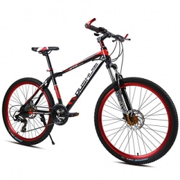 MICAKO MTB Mountain Bike 21/24/27 Speeds Front Fork Suspension Mechanical Double Disc Brakes 26'' Frame,Red,27speed