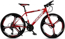 ZXL Mountain Bike Mountain bike Mountain Bike, 24 / 26 Inch Double Disc Brake, Adult MTB Country Gearshift Bicycle, Hardtail Mountain Bike with Adjustable Seat Carbon Steel Red 3 Cutter, road bike