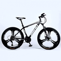 ZXL Bike Mountain bike Mountain Bike 24 / 26 Inch with Double Disc Brake, Adult MTB, Hardtail Bicycle with Adjustable Seat, Thickened Carbon Steel Frame, Black, 3 Cutters Wheel road bike (Color : 30-stage shift)