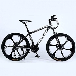 ZXL Mountain Bike Mountain bike Mountain Bike 24 / 26 Inch with Double Disc Brake, Adult MTB, Hardtail Bicycle with Adjustable Seat, Thickened Carbon Steel Frame, Black, 6 Cutters Wheel, road bike