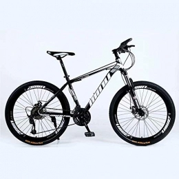 ZXL Mountain Bike Mountain bike Mountain Bike 24 / 26 Inch with Double Disc Brake, Adult MTB, Hardtail Bicycle with Adjustable Seat, Thickened Carbon Steel Frame, Black, Spoke Wheel, road bike (Color : 27-stage shift)