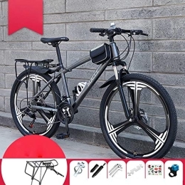 Mu Mountain Bike MU Bicycle Male Mountain Bike Off-Road Variable Speed Double Disc Brake Men and Women Young Students One Wheel Speed Light Bicycle, H, 24 Inches