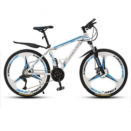 SXXYTCWL Mountain Bike SXXYTCWL 26-Inch 3 Cutters Wheel Mountain Bike, High Carbon Steel Outroad Bicycles, with Mechanical Disc Brakes, 24 Speed, Suitable for Height 160-180 Cm jianyou (Color : White blue)