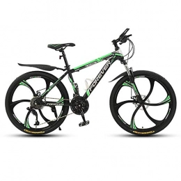 SXXYTCWL Bike SXXYTCWL 26 Inch Mountain Bikes, High-Carbon Steel Hardtail Mountain Bike, Adult MTB with Mechanical Disc Brakes, 6 Spoke Wheel, 21-Speeds jianyou (Color : Black green)