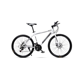  Bike zxc Bicycle Mountain Bike 30 Speed 26 Inch Adult Men and Women Shock One Wheel Speed Racing Disc Brakes Off Road Student Bicycle (White Black)