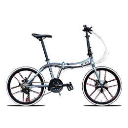 22 Inch Bike Bicycle Disc Brake Aluminum Alloy Bicycle Mountain Bike Folding Bike (titanium gray)