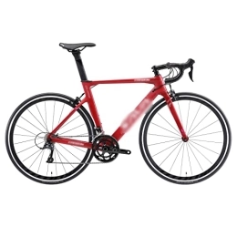  Road Bike Bicycles for Adults Carbon Fiber Road Bike Bike Racing Bike Carbon Fiber Frame Bike with Speed Kit Light Weight (Color : Red)