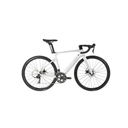  Road Bike Bicycles for Adults Off Road Bike Carbon Frame 22 Speed Thru Axle 12 * 142mm Disc Brake Carbon Fiber Road Bicycle (Color : Silver, Size : 50cm)