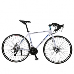 Hyuhome Bike Hyuhome Road Bike for Men And Women, 700C Aluminum Alloy Bend Handlebar Racing with SHIMANO SORA 30 Speed Derailleur System And Double Disc Brake, White blue