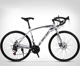 JIAWYJ Bike JIAWYJ YANGHAO-Adult mountain bike- 26-Inch Road Bicycle, 24-Speed Bikes, Double Disc Brake, High Carbon Steel Frame, Road Bicycle Racing, Men's and Women Adult-Only YGZSDZXC-04 (Color : Silver)