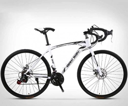 JYTFZD Road Bike JYTFZD WENHAO 26-Inch Road Bicycle, 24-Speed Bikes, Double Disc Brake, High Carbon Steel Frame, Road Bicycle Racing, Men's and Women Adult-Only (Color : White)
