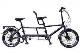 ECOSMO Tandem Bike ECOSMO 20" New Folding City Tandem Bicycle Bike 7SP with Disc Brakes - 20TF01BL