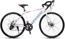 NOLOGO  Fahrrad Adult Rennrad, 14 Geschwindigkeit 700C Räder Straßen-Fahrrad, Alu-Rahmen-Fahrrad mit Scheibenbremsen, ideal for unterwegs oder Dirt Trail Touring (Color : White)