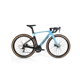   Fahrräder für Erwachsene Carbon Fiber Gravel Road Bike 24 Speed Line Pulling Hydraulic Disc Brake Fully Hidden Cable Carbon Frame Cool Design (Color : Blue)