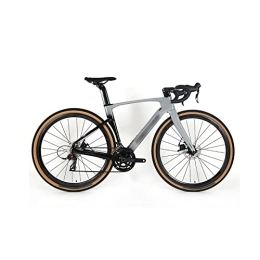   Fahrräder für Erwachsene Carbon Fiber Gravel Road Bike 24 Speed Line Pulling Hydraulic Disc Brake Fully Hidden Cable Carbon Frame Cool Design (Color : Grau)