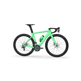   Fahrräder für Erwachsene Carbon Fiber Road Bike Complete Road Bike Kit Cable Routing Compatible (Color : Green, Size : M)