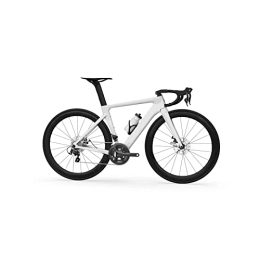  Fahrräder für Erwachsene Carbon Fiber Road Bike Complete Road Bike Kit Cable Routing Compatible (Color : White, Size : M)