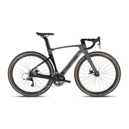   Fahrräder für Erwachsene Road Bike Disc Brake Fully Hidden Cable Carbon Fiber Handlebar Use Groupset (Color : Black, Size : 22_45CM)