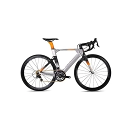   Fahrräder für Erwachsene Road Bike Full Carbon Fiber Bicycle 22 Speed Erwachsene männlich weiblich Radfahren Racing Fahrrad Aerodynamics Rahmen Carbon Rim (Color : Yellow, Size : 48cm(160cm-175cm))