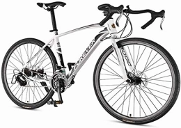 GJZM  GJZM Mountainbikes Herren Rennrad 21-Gang- Rennrad mit Vollcarbon-Stahlrahmen und Vollstahl- Rennrad mit Doppelscheibenbremse 700 * 28C Räder Weiß-Weiß