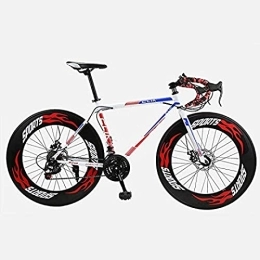 GuanLaoGe  GuanLaoGe Rennrad, 26 Zoll 27-Gang-Fahrräder, Doppelscheibenbremse, Rahmen aus Kohlenstoffstahl, Rennradrennen, Männer und Frauen Erwachsene, rot, Gigh End