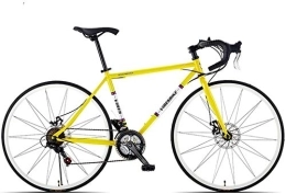 Lyyy  Lyyy 21 Speed-Straßen-Fahrrad, High-Carbon Stahlrahmen Männer Rennrad, 700C Räder Stadt-Pendler-Fahrrad mit Doppelscheibenbremse YCHAOYUE (Color : Yellow, Size : Bent Handle)