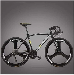 Lyyy  Lyyy Rennrad, Erwachsene hochgekohlt Stahlrahmen Ultra-Light Fahrrad, Carbon-Faser-Gabel Endurance-Straßen-Fahrrad, Stadtdienst Bike YCHAOYUE (Color : 3 Spoke Black, Size : 27 Speed)