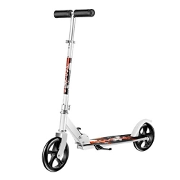 FNN-Scooter Scooter Adult Scooter, Kick Scooter, Teen Adult Scooter With Brakes, One-button Folding Commuter Scooter, Load 120KG (non-electric) (Color : White)