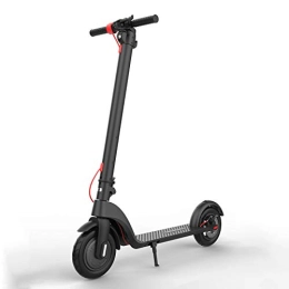 Allround Helmets Electric Scooter Adults Foldable Electric Scooter, Front Wheel Drive Lightweight Electric Scooter 8.5" Air Filled Front Tire 350 W Brushless Hub Motor Speed 32KM / H x7black, 10 inch