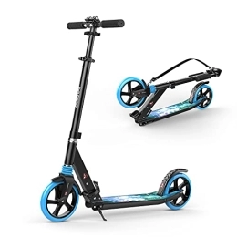 besrey Electric Scooter besrey Scooters for Teens Adults, Foldable Kids Kick Scooter 2 Wheel, 200mm Large Wheels Scooters with Carry Strap for Kids Adults and Teens Blue