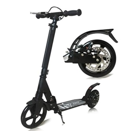 FNN-Scooter Electric Scooter Black Big Wheel Kick Scooter, Adult Unisex Scooter With Disc Brakes, Foldable Commuter Scooter, Birthday Gift For Ladies Men Teenagers Children (non-electric)