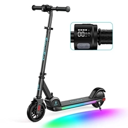 SMOOSAT Electric Scooter Gift for Children's Day] SmooSat E9 PRO Electric Scooter for Kids, Colorful Rainbow Lights, LED Display, Adjustable Speed and Height, Foldable and Lightweight Electric Scooter for Kids Age 8+