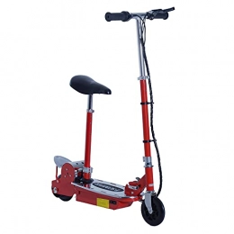 Homcom Scooter HOMCOM 120W Teens Foldable Kids Powered Scooters 24V Rechargeable Battery Adjustable Ride on Outdoor Toy (Red)