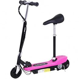 Homcom Electric Scooter HOMCOM Electric E Scooter Ride on Battery Kids Children Toys Scooters 120W Motor 2 x 12V (Pink)