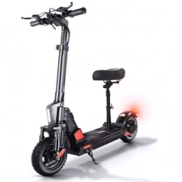 HUABANCHE Electric Scooter HUABANCHE Electric Scooters Adults,  500W Motor, 45KM Long Range, 50 kmh 48V13Ah Folding electric scooter with seat and Electronic Horn, LED Turn Signal,  10 inches Pneumatic Tires -C1 Pro