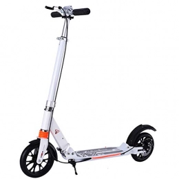 ZCM-Scooter Scooter Kick scooter adult - With Double Shock Absorption System, Disc Brakes, 3 Height Adjustable, Support 300 lbs Weight, Suitable For Teenagers And Children Over 8 Years Old.（Non-electric）, White