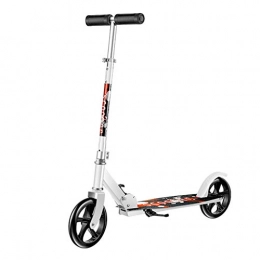 FNN-Scooter Scooter Kick Scooter, Scooter, Foldable Adult Two-wheeled Scooter, Big Wheel Scooter, Handlebar Height Adjustable (non-electric) (Color : White)